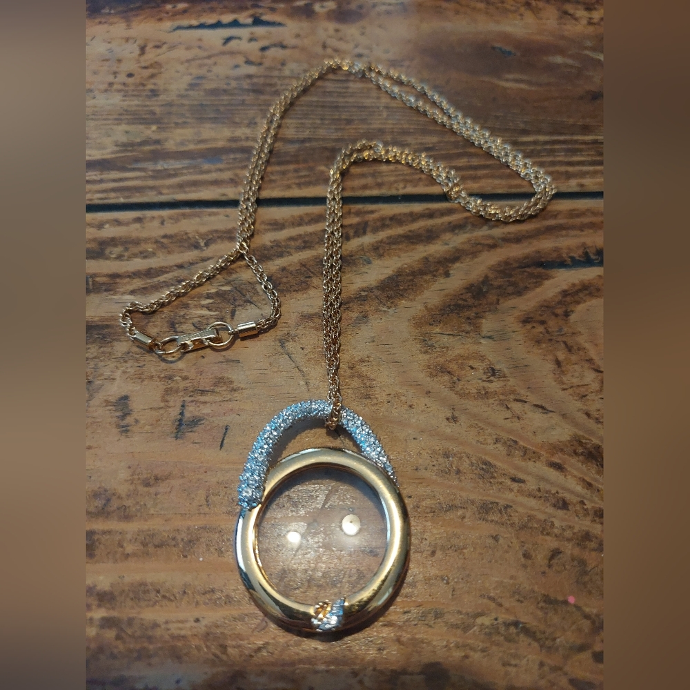 Swarovski monocle necklace